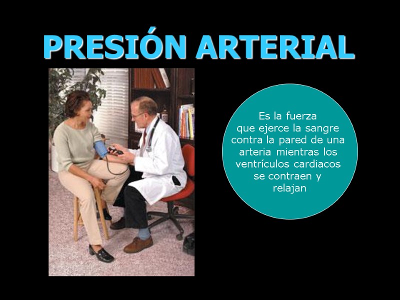 PRESIÓN ARTERIAL Es la fuerza  que ejerce la sangre  contra la pared